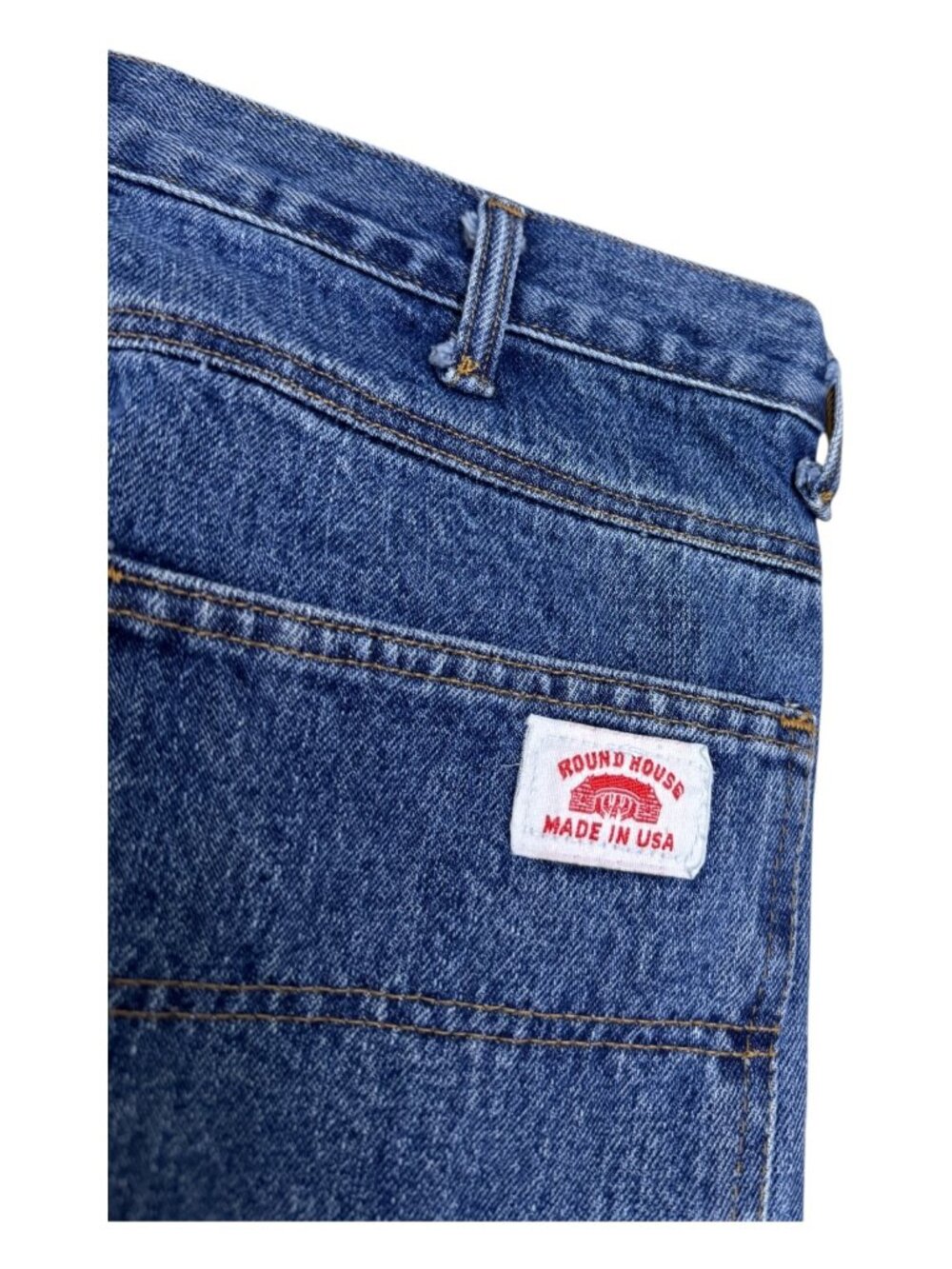 ROUNDHOUSE VINTAGE Jeans 90s Retro Heavy Denim Pants Mens 30x28 - Picture 3 of 7